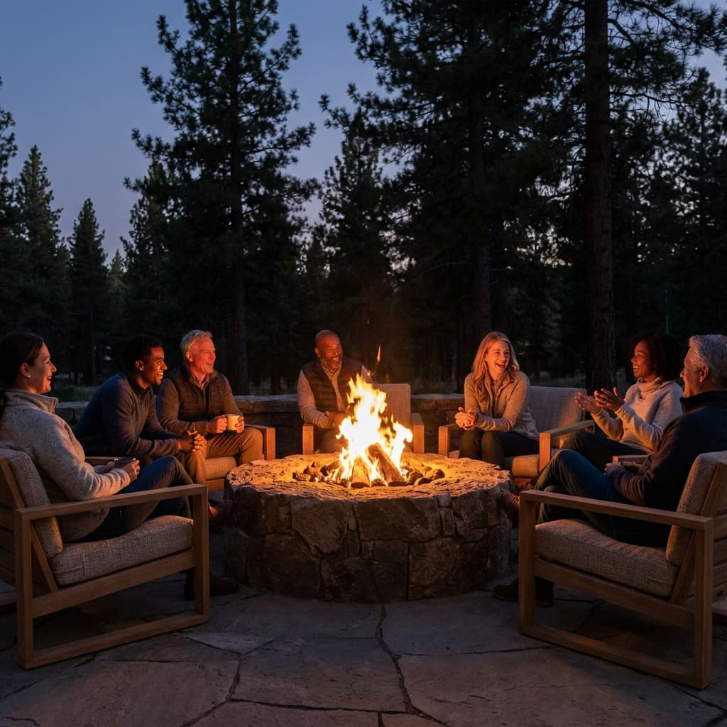 Community gathering gracefully in nature